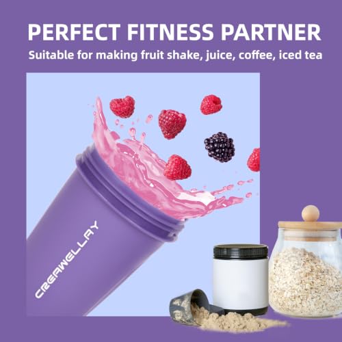 2 Pack Shaker Bottles for Protein Mixes, 17 oz Small Protein Shaker Bottle with Handle, Gym Shaker Cups with Blending Ball for Pre Workout, BPA-Free & Dishwasher Safe (Black, Purple) - color: Black,Purple