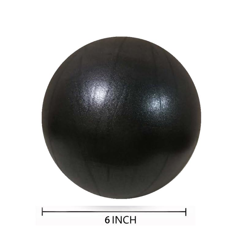 6 Inch Mini Exercise Pilates Yoga Ball, Stability Ball for Yoga, Barre, Training and Physical Therapy- Improves Balance with Inflate Pump(Pink) - color: balck, size: 6 Inch