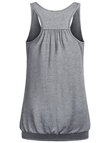 Miusey Womens Sleeveless Round Neck Loose Fit Racerback Yoga Tank Top - color: 1gray, size: XX-Large