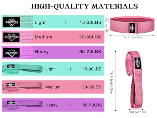 DICYWUDI Pilates Essentials Kit for Home Women, Pilates Equipment for Workouts, 6 Fabric Resistance Bands, 12 Inch Magic Circle Yoga Ring, Mini Exercise Ball, Great Exercise Equipment - color: 8pcs Pink set
