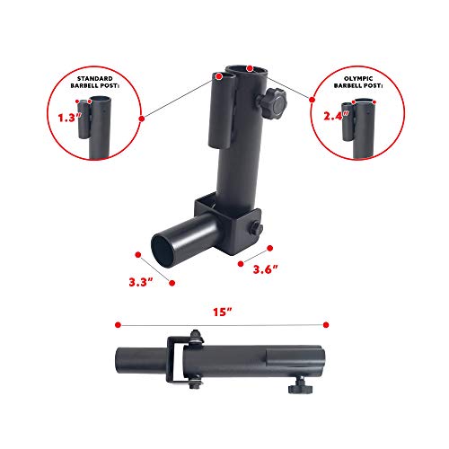Sunny Health & Fitness Power Cage Squat Rack Attachments for Home Gym | Strength Training, Expanded Workout Variety, Durable Construction, Secure Fit, Quick Installation, Versatile Exercise Support - style: Landmine