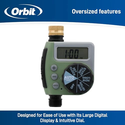 5-Pack (5 Total Timers) Orbit One Outlet Single-Dial Hose Faucet Timer - Easy Programmable - for Garden Watering System - LCD Hose Timer with Adjustable Watering Schedule - 62056 - size: Pack Of 5