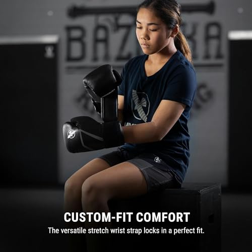 Hayabusa E1 Boxing Gloves for Kids, Youth and Teens - color: Black/Grey, size: 6oz