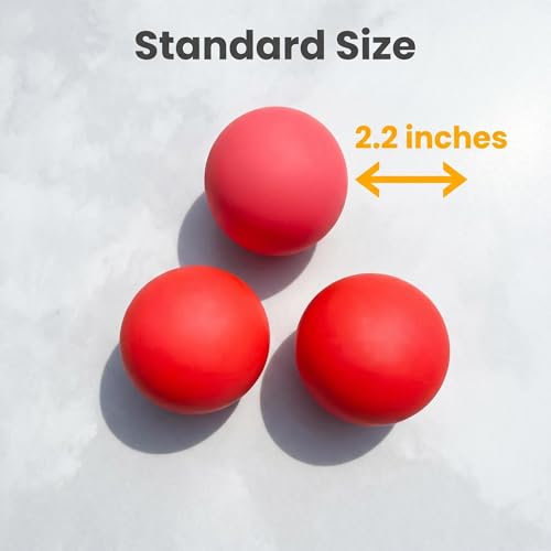 Red Practice Squash Balls 3 Pack High Bounce Reflex Ball for Beginners Reaction Ball Racquetball Training