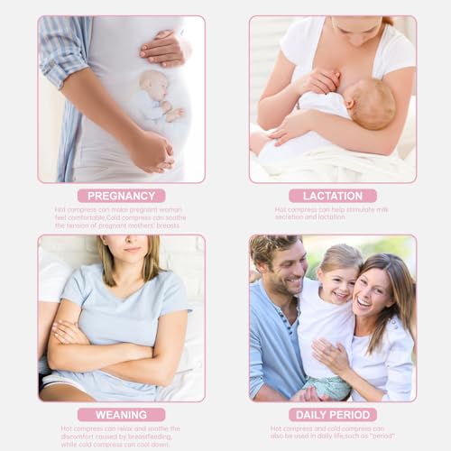 Hot/Cold Breast Gel Ice Packs Breast Cooling/Heat Pads Relief for Breastfeeding, Nursing Pain, Mastitis, Engorgement, Swelling, Plugged Ducts | Boost Milk Let-Down & Production,2 Pack (Pink) - color: Pink