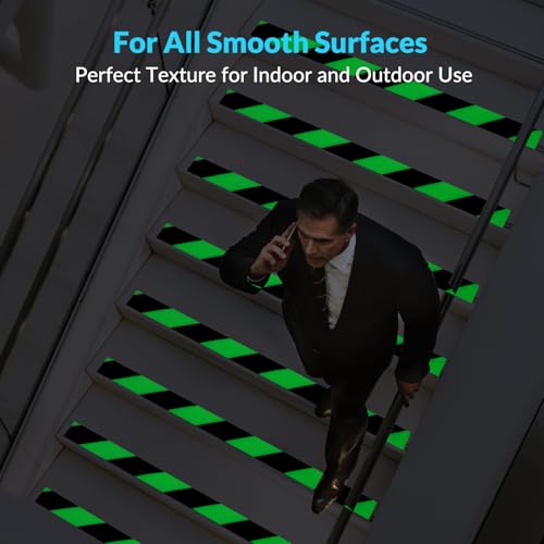 LifeGrip Anti Slip Traction Tape with Glow in Dark Green, 2 Inch x 38 Feet - Best Grip, Friction, Abrasive Adhesive for Stairs, Tread Step, Indoor and Outdoor, Green/Black (2 inch X 38 feet) - color: Black/Glow in the Dark, size: 2" X 38'