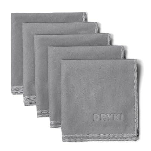 DRYKI Pocket-Sized Sweat Towels - The Original Sweat Absorbing Handkerchiefs - Quick-Dry Microfiber Sweat Rags for Face, Hands, & Body - Men & Women - Gym, Sports, and Work (Grey: 5 Pack) - color: *Glacier Grey