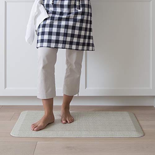 NewLife by GelPro Ergo-Foam Cushioned Anti-Fatigue Standing Kitchen Floor Mat, Padded Stain-Resistant, Waterproof, Non-Slip Comfort Padded Desk/Office Mat - 20" x 32", Tweed Antique White - color: Tweed Antique White, size: 32"L x 20"W x 0.8"Th