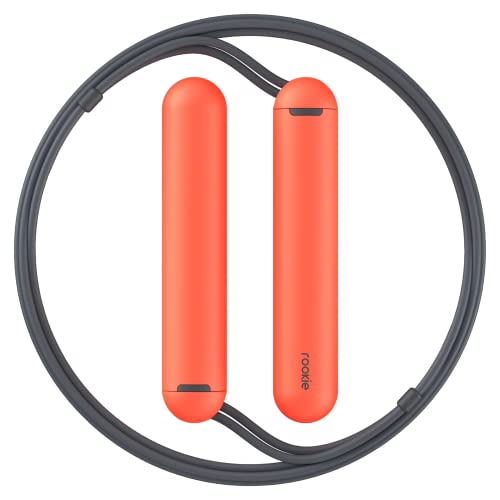 Tangram Smart Rope Rookie Donut - Cordless Fitness Jump Rope, App-Connected, Adjustable Length, Replaceable Battery, Track Jumps and Calories, Portable Workout Rope for Home and Gym - color: Coral