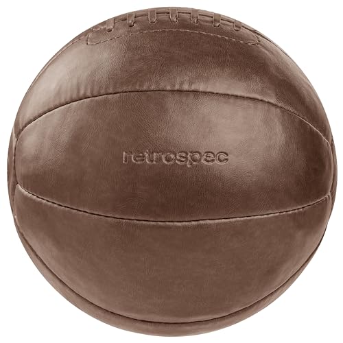Core Weighted Medicine Ball 4, 6, 8, 10, 12, 14, 16, 20, 25, 30 lbs, Soft Touch Vegan Leather with Sturdy Grip for Strength Training, Recovery, Balance Exercises and Other Full-Body Workouts - color: Brown, style: 16 lbs