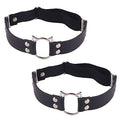 Adjustable Elastice 2 Rows Leather Leg Harness Garter Belt Punk Gothic Thigh Ring Garter - color: 2 Pcs Black Cat
