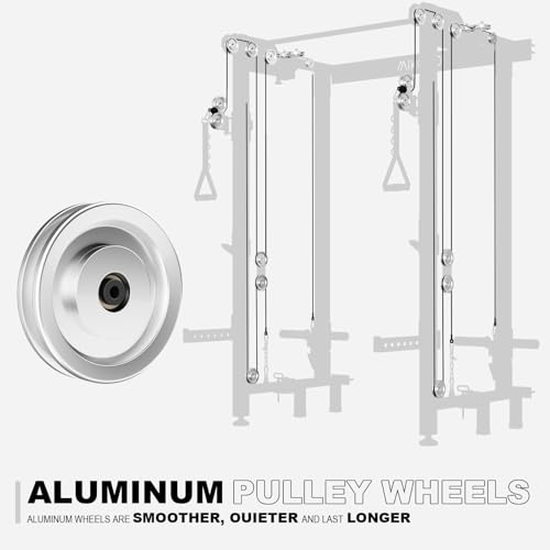 Mikolo Folding Squat Rack, Wall Mounted Power Rack with Cable Crossover Machine & LAT Pull Down, Functional Trainer with 5 Adjustable Function Modes, Home Gym Package - color: Black, size: WR00 Ultra (Alum Pulleys)