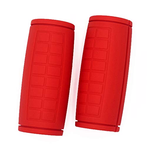 Weight Bar Grips Fit Standard Barbell, Dumbell Handles, Thick Bar Training Adapter For WeightLifting & Cable Attachments Fitness Training Rope Grips For Body Arm Forearm Builder Strength - color: Red