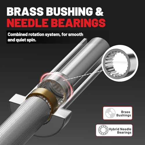PAPABABE Olympic Barbell, 4ft/5ft/6ft/6.5ft Straight Barbell Womens Olympic Barbell for Strength Training and Technique Adjusting, 2 inch Olympic Bar with Moderate Knurling For Bench Press, Squats Curls Deadlifts Weightlifting - color: 4ft Straight Bar Si