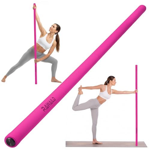 Yoga Stick, Upgraded 5ft Sturdy Steel Mobility Stick, Adjustable Exercise Equipment for Stretching, Flexibility & Balance, Physical Therapy & Posture Correction, Shoulder & Back Relaxation - color: 3-Pink