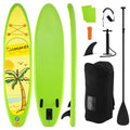 KOTEK 10FT/11FT Inflatable Paddle Board, SUP Paddleboard with Hand Pump, Safety Leash, Repair Kit, Carry Bag, Non-Slip EVA Deck, Stand Up Paddle Board for Youth & Adults - size: 11 FT, style: Green Coconut Tree