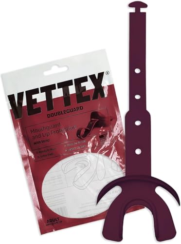 Vettex DoubleGuard Mouth Guard with Lip Protection, Maroon | Football, Lacrosse, MMA, Boxing, Adjustable Helmet Strap, Braces Friendly, 2 Breathing Channels, NCAA & NFHS Certified - color: Maroon