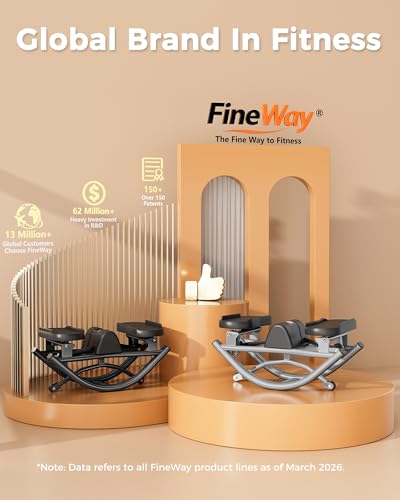 FineWay Upgraded Rock Stepper 2.0 for Exercise at Home, Rocking Stepper Side to Side, Low-Impact Knee-Friendly Exercise Machine with Resistance Bands, LCD Monitor & 330 LBS Capacity (Black-V)