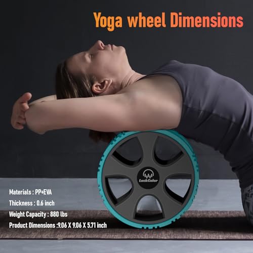 Back Roller, Back Wheel Targeted Back Pain Relief, Yoga Wheel Muscle Massage, Foam Roller for Trigger Point Therapy Physical, Stretching & Exercise, 880lbs Capacity, 10 Inch (Acid Blue+Grey) - color: Acid Blue+grey
