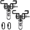 SELEWARE Heavy Duty Punching Bag Hanger and Beam Clamp for Boxing, Muay Thai, MMA - color: B. Beam Clamp with Swivel & Carabiner (2 Pack)