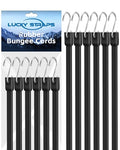 72 Inch Rubber Bungee Cords Heavy Duty Outdoor, Black Bungee Straps with Upgraded Hooks, Weatherproof Tarp Straps with 1.9X Max Stretch & 100% Rubber for Cargo, Van, Truck, Motorcycle, etc (8 Pcs) - size: 72", style: 100% Rubber