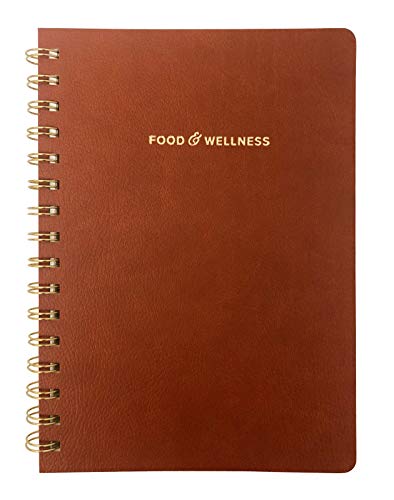 Kunitsa Co. Food and Exercise Journal for Women - Track Meals, Nutrition, and Weight Loss, 90 Days, Walnut Brown, 8.5 x 6 Inches - color: walnut brown