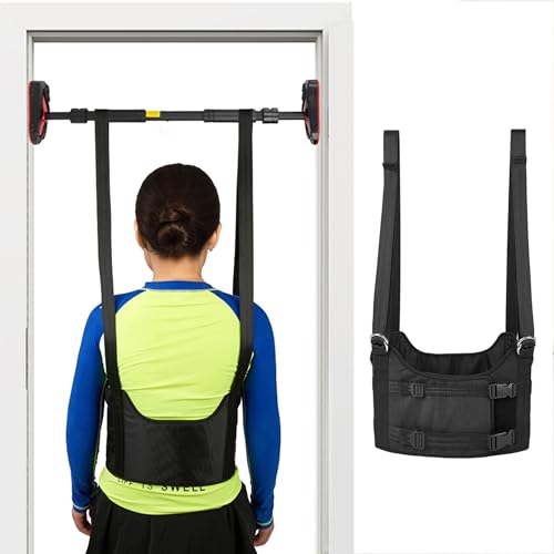 Back Stretcher - Spine Decompression Belt for Pain Relief Spinal Back Stretcher Lumbar Traction Device Belt Thoracic Decompression Harness Portable Stretching Device (Medium)