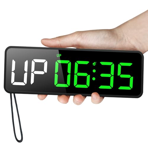 Acedeck Portable Gym Timer Clock: Fitness Digital Clock with Strong Magnet - Remote Control for Fitness Enthusiasts - Powerful Battery for Home Gym Garage Boxing - color: Green+black
