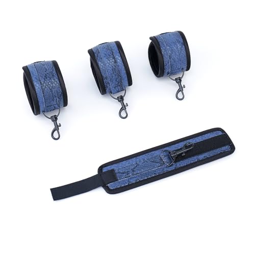 3 in 1 Heavy Duty Stainless Steel Expandable Spreader Bar with 4pcs PU Blue Adjustable Straps,Workout Bar for Home Gym Training Bar,Portable Detachable Pilates Kit - style: Black+Blue Serpentine Kit