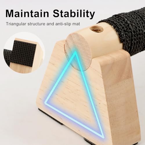 Parallettes Bars Push Up Stand, Wooden Calisthenics Equipment Set with Wrist Wraps, Handstand Trainer Push Up Handles for Men Home Gym with Non-Slip Base