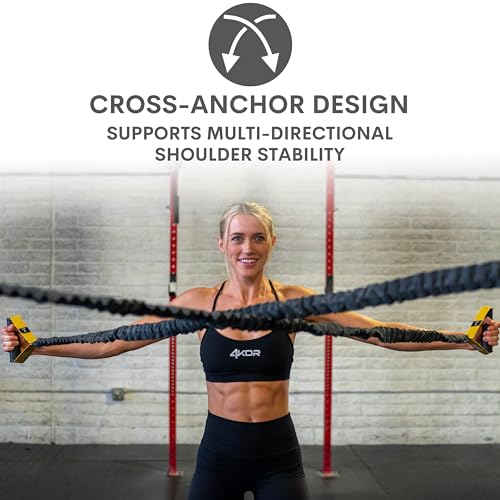 Resistance Cords - Cross Anchored Shoulder Exercise Bands - Ideal for Dynamic Warmups and Physical Rehab - One Pair of Cords - 4KOR Fitness - color: 22 lbs