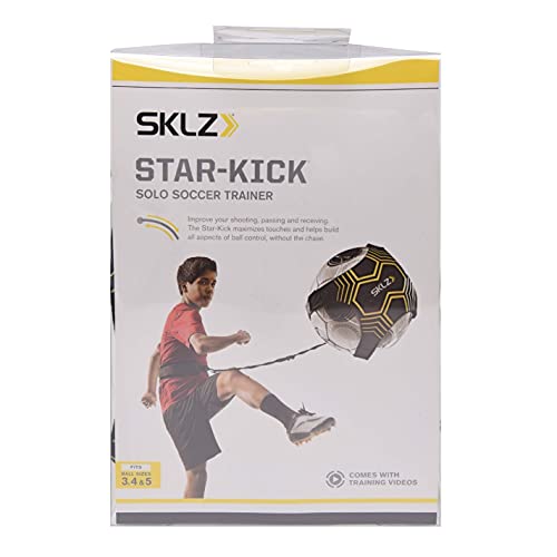 SKLZ Star-Kick Solo Soccer Trainer | Hands-Free Kicking and Passing Practice | Adjustable Cord and Waistband | Multiple Ball Sizes | Youth Players |Perfect for Enhancing Ball Control Skills - color: Black
