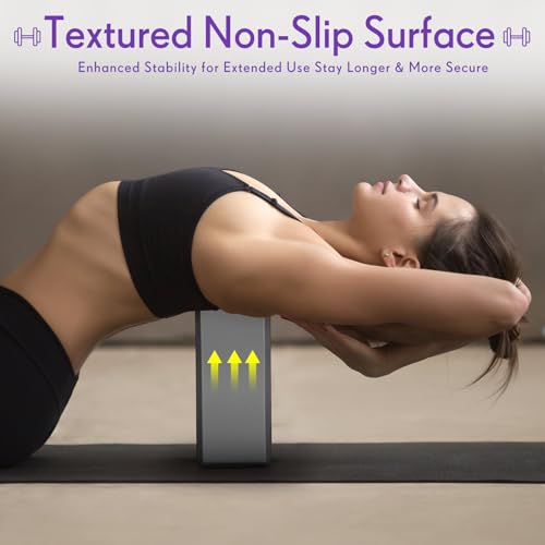 RoundFunny 4 Pack Yoga Blocks Non Slip Pilates Brick Foam Blocks Pilates Dance Gymnastics Workout Fitness Props Tool for Stretching Meditation and Exercise - color: Black, Gray, Purple, Dark Blue