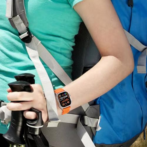 Alpine Loop Compatible with Apple Watch 3 Band 49mm 46mm 45mm 44mm 42mm 41mm 40mm 38mm Men Women, Nylon Sport Loop for Apple Watch Ultra 2/1 iWatch Series 11 10 9 8 7 6 5 4 3 2 1 SE - color: Light Blue