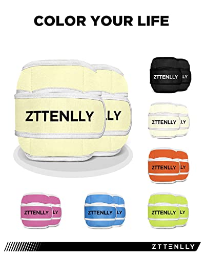 Adjustable Ankle Weights for Women Men and Kids | 1 Pair 5 10 15 18 20 Lbs Leg Wrist Ankle Weight Straps for Yoga, Walking, Running, Aerobics, Gym, Dance, Pilates, Cardio - color: Yellow, size: 5lb(2.5*2)