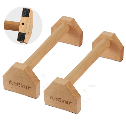 Push Up Stands, Handstand Parallettes Bars, Solid Wood Push Up Bars with Non-Slip Mat Push up Handles for Floor Exercise Home Workout Equipment for Men & Women Strength Training - color: Beech Wood-40cm
