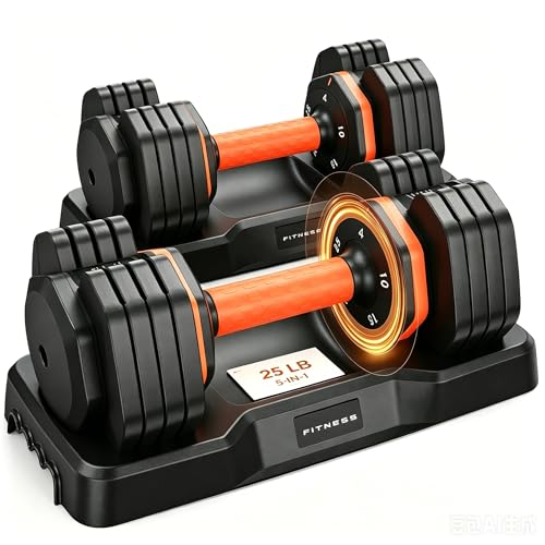 2026 New 15-in-1 Adjustable Dumbbell Set 105/52.5lb – Instant Weight Swap, Storage Box, Non-Slip, 3-Yr Service - color: Dark