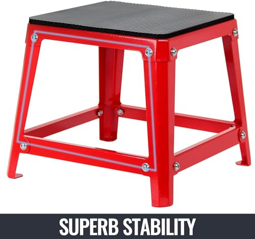 Plyometric Platform Box, Plyometric Box Jump Set For Home Gym Training, Conditioning, Strength Training - color: Set of 3 Red