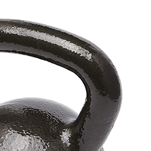 Amazon Basics Cast Iron Kettlebell for Strength Training, Textured Wide Handle, Black