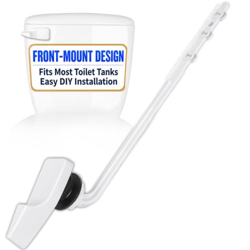 Lydia's Deal Toilet Handle Replacement Kit, Universal Front Mount Toilet Tank Flush Lever Replacement Handle, Toilet Tank Trip Lever, Easy to Install, Toilet Repair Kit, White Plastic - color: White Plastic