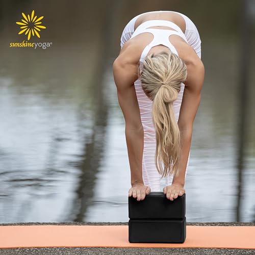 Bulk 4 in Foam Yoga Blocks, 10 Pack - color: Black
