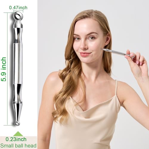 BYYDDIY Stainless Steel Dual Head Facial Reflexology Tools,Body Point Probe Pen &Trigger Point Massager Tool for Deep Tissue (P-L) - style: P-L