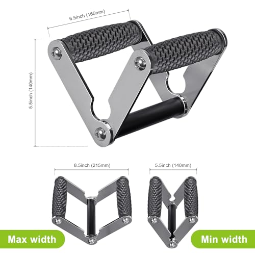 SELEWARE V Bar & T Bar Landmine Handle Attachment for 2" Barbell Bar, Solid Multi-Grip Landmine Handle T Row Attachment with Non-Slip Rubber Handle, Fits 2" Olympic Bars Strength Training Bars - color: B. V Bar