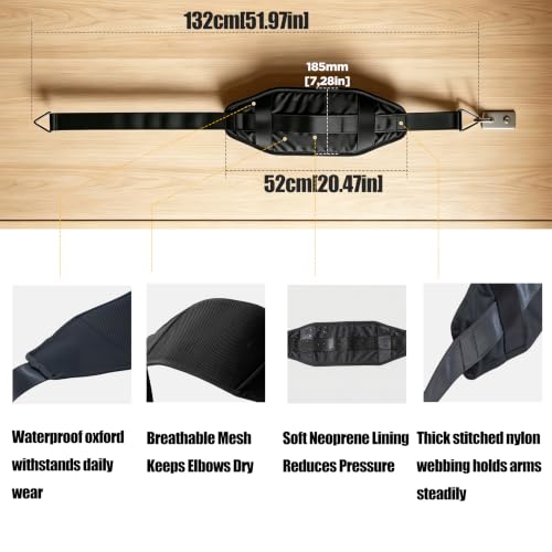 Wall Mounted Pull Up Bar with Hanging Ab Straps, Carbon Steel Chin Up Bar with 8mm Steel Plates, Adjustable Oxford Cloth Ab Sling Straps for Pull Ups, Knee Raises, Leg Raises, Home Gym Training（Black- Ab Straps） - color: Black