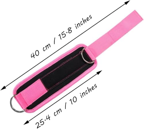 Ankle Strap Ankle Resistance Band Wrist Cuff Padded Strap Adjustable Fitness Glute Kickback D-Ring for Cable Machine Gym Foot Leg Training Brace Support 1 Pack - color: pink