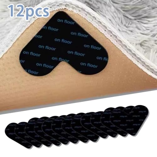 12PCS Anti - Slip Rug Pads for Hardwood Floors & Ceramic Tiles -Ideal for Kitchen & Bedroom Rugs