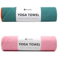 Eunzel 2 Pack Hot Yoga Towel with Grip Dot, Non Slip Yoga Mat Towe Sweat Absorbent Towel for Hot Yoga,Bikram, Pilates and Fitness 72" x 24", Dark Cyan/Pink - color: Dark Cyan/ Pink
