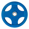Body-Solid Quad Grip Design Rubber Plate - Olympic Weight Plates with Rubber Coating for Weight Lifting and Strength Training - style: 35 lbs.