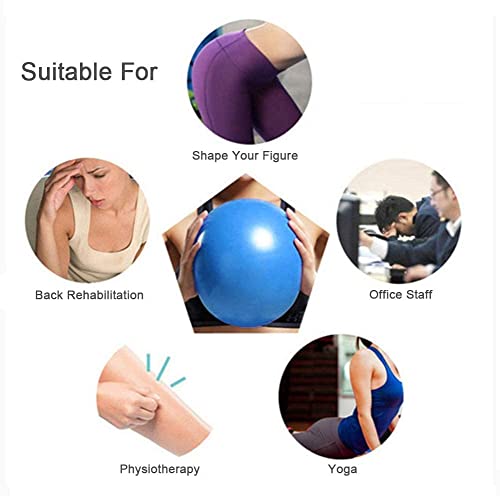 2 Pack Exercise Balls, 8-9 Inch Mini Pilates Yoga Balls, Anti-Burst Small Fitness Balls for Pilates, Yoga, Core Training and Physical Therapy, Improves Balance - color: Blue