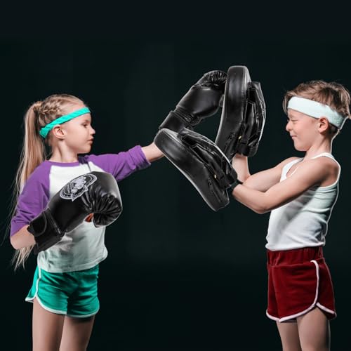 Cididu 3-in-1 Kids Boxing Set, Punching Gloves Mitts Kick Pad for Beginners, Sports Kickboxing Training Set for Youth Child Boxing, Karate, Taekwondo, Muay Thai, MMA Training